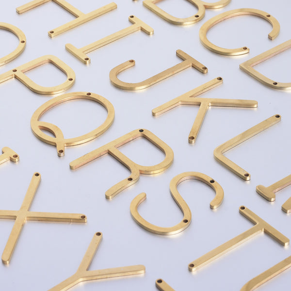 Stainless steel large initial necklace Gold Sideways Initial Necklace Side Letter Pendant Necklace oversize letter sideway initial gift 1pcs