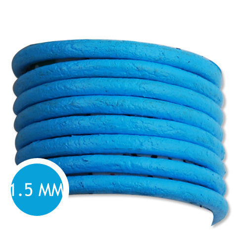 1.5mm Thickness Blue Round Leather Cord,Sold 50M/Roll