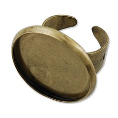 25mm Round Adjustable Shallow bottom Antique Bronze plated Ring Base Setting Pendants With 25 MM round Pad,Sold 20PCS Per Package