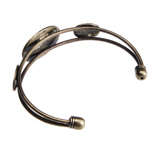 Bracelet With Oval Setting,Cuff,Adjustable,Antique Bronze Plated Brass,Lead Free And Nickel Free,fit 18*25mm and 10*14 mm oval cabochon,Sold 10PCS Per Lot