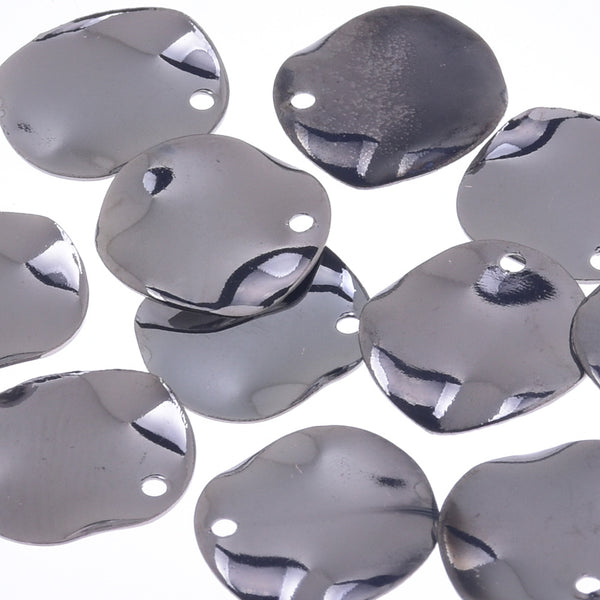 About 12mm brass Electroplate anomaly round pendant Mini Pendant Charms Jewelry Making Charm Gun Black 20pcs