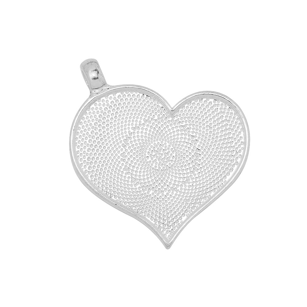 31*28mm Oblique Pendant Trays,Silver Plated Heart Pendant Base Blanks,Jewelry Supplies,20pcs/lot