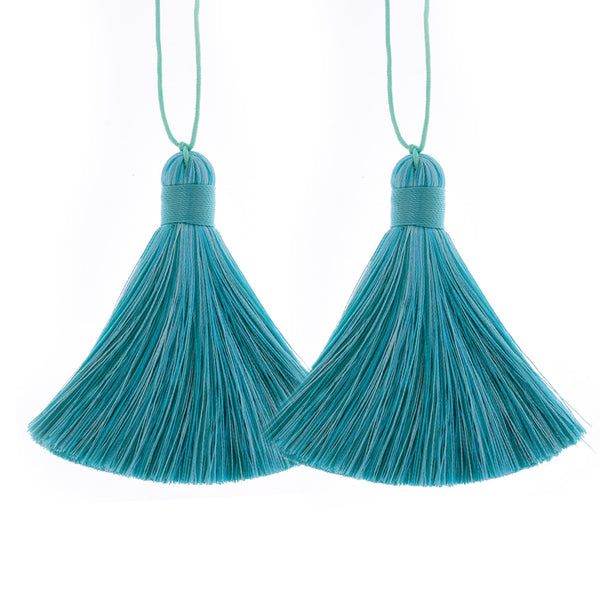 8cm Rainbow Rayon Tassel Silk Tassels Multicolor Gradient Color Jewelry Making Supplies Keychain Handbag  2pcs 10190952