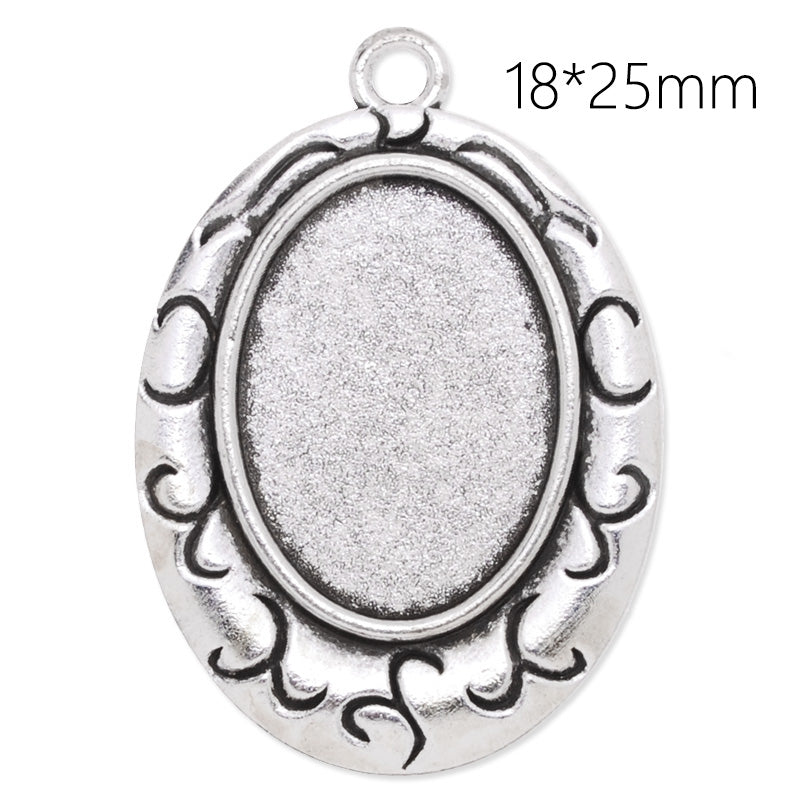 18x25mm Oval cameo setting,zinc alloy filled ,antique Silver plated,20pcs/lot