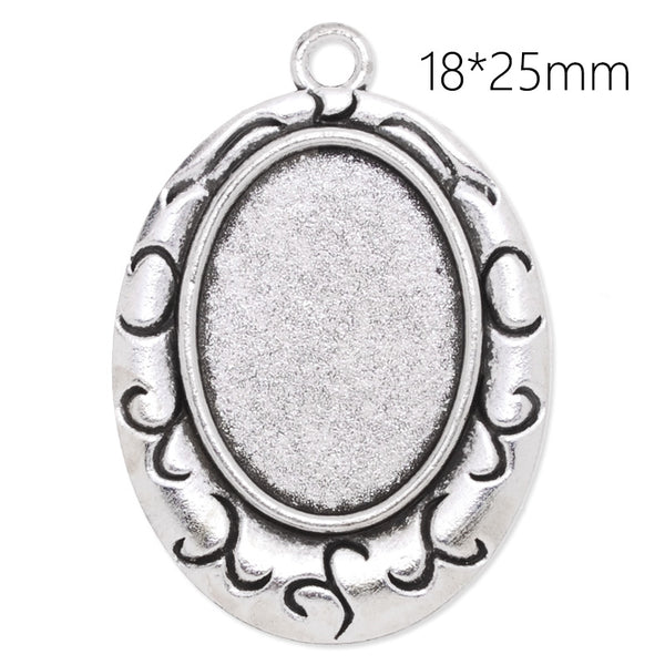 18x25mm Oval cameo setting,zinc alloy filled ,antique Silver plated,20pcs/lot