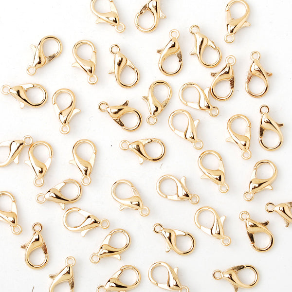 16mm Alloy Lobster Clasps Fastener Hooks Jewellery-making,KC Golden 50pcs