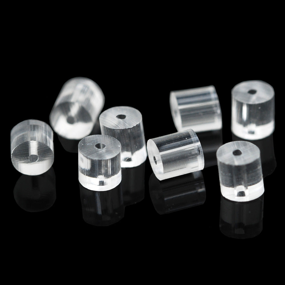 Wholesales 100  Earring Backs, Rubber Earring Stopper Nuts Loose Clear Earring Backs 3x3x0.8mm