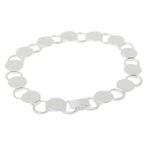 Photo Jewelry Making Silver Bracelete with 13pcs 10mm Pad,5 Pieces/lot