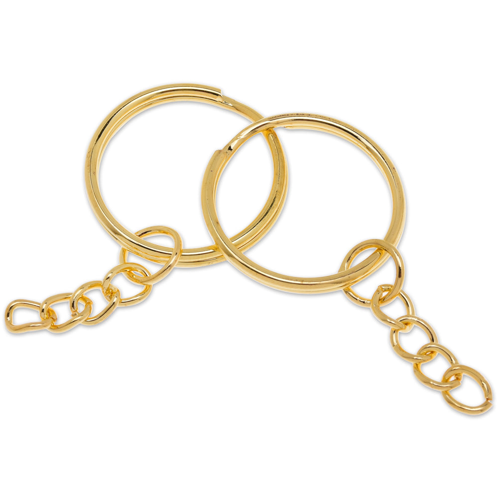22mm Iron Keychain Rings with chain Split Key Ring Key Accessories Jewelry Making Key Ring Findings gold 50 pcs 10183704