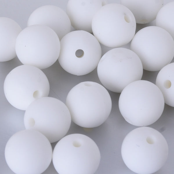 12mm Round Bulk Silicone Teething Beads Bulk Silicone Beads Wholesale DIY Silicone Bead Supplies white 20pcs
