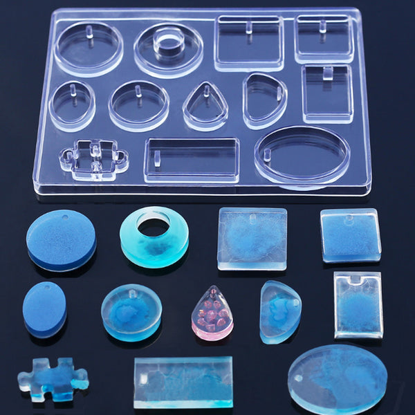 153*113mm Silicone Pendant Mold A Set of Pendant mold 12 styles Making Mould Jewelry Tool 1pcs