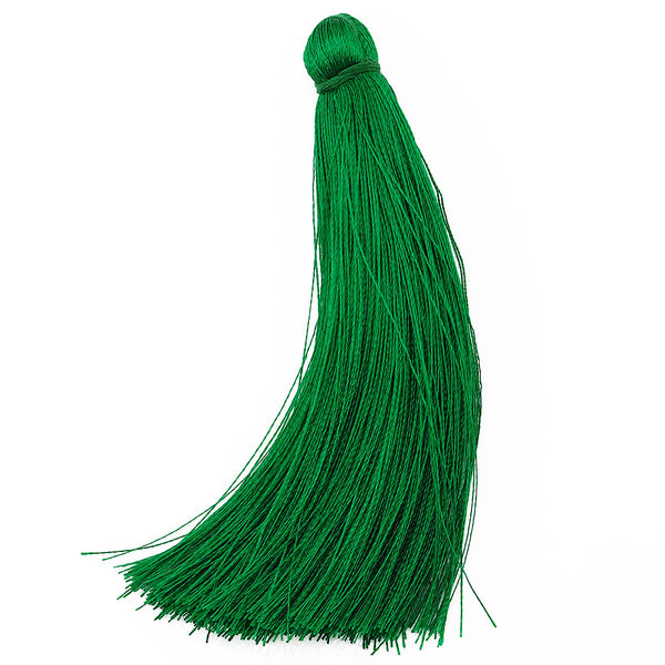 8cm Silky Tassels,Korea Handmade Long Jewelry Tassels,Grass Green Fashion Mala Necklace Tassels, 20pcs/lot
