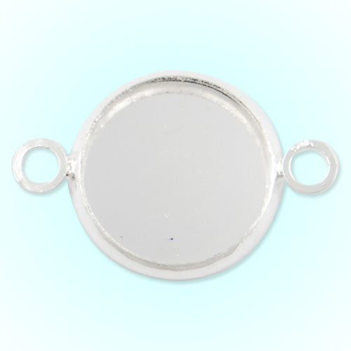 50 Bracelet Base With 12MM Round Setting,Silver Plated,Lead Free And Nickel Free