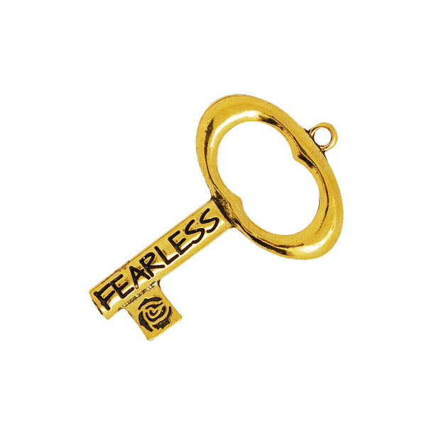 50*32mm Skeleton Keys,Vintage Keys Jewelry Pendant,'STRENGTH' 'FEARLESS',Antique Gold Charm Necklace Jewelry,sold 10pcs/lot