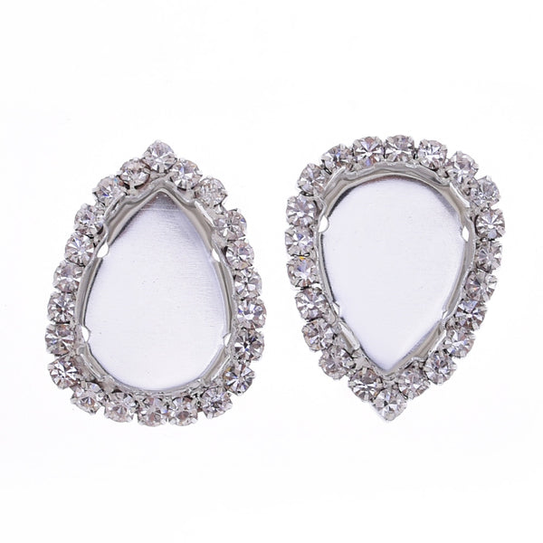 Rhinestones with claw setting hand sewing clothes fit 10*14mm Teardrop Shape Gemstone white K 20pcs 10178803