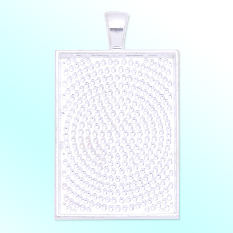 25x35mm(inside) rectangle pendant trays for cabochon,zinc alloy filled,silver plated,20pcs/lot