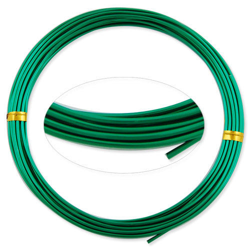 1.5MM Anodized Aluminum Wire,Green Coated, round,5M/coil,Sold Per 10 coils