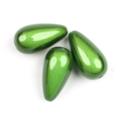 Top Quality 12*23mm Teardrop Miracle Beads,Green,Sold per pkg of about 310 Pcs