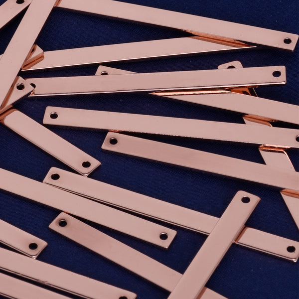 2"*1/8" Brass Stamping Blank Bar Ready to Stamp Bar Blanks Engraveable Craft Supplies 18 Gauges rose gold 10pcs