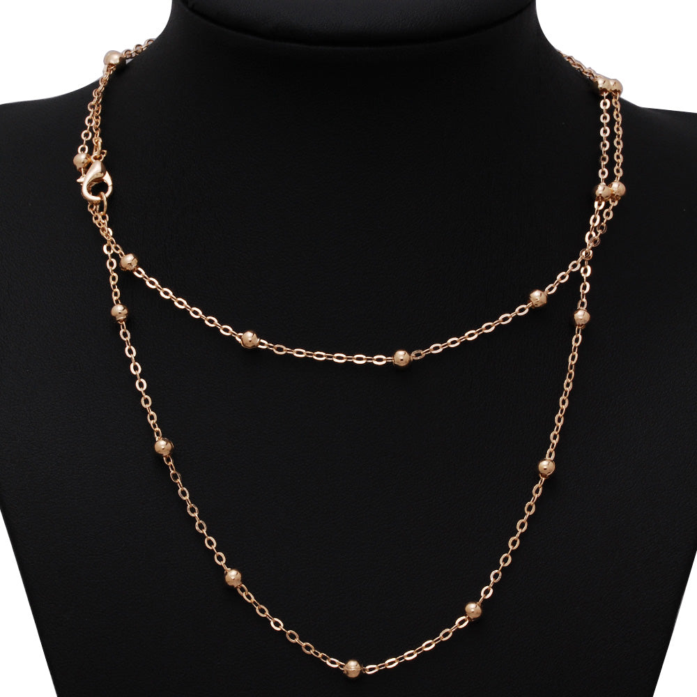 30" 4mm KC Gold Necklace Chain,Pressed Beads Chain,Jewelry Finish Pendant Chain,20pcs/lot