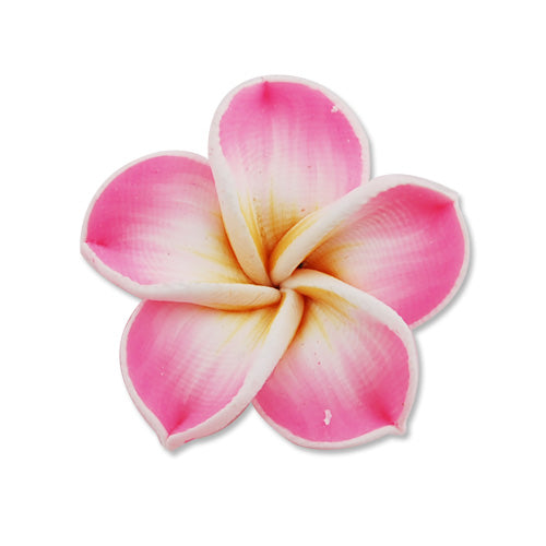 30MM HandMade And Flat Back Polymer Clay Flower Beads,Pink,Side Drilled Hole Size 2.5MM,Lead Free,Sold 50 PCS Per Package