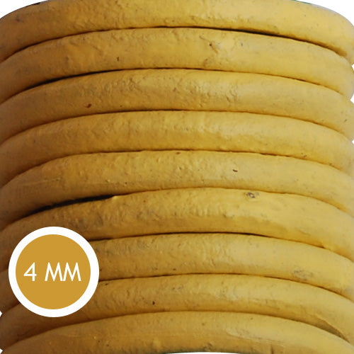 4.0mm Thickness Yellow Round Leather Cord,Sold 50M/Roll