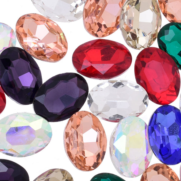 18x25mm Oval Pointed Back Rhinestones Glass Jewels point crystal Nail Art Craft Supply mixed 50pcs 10184058