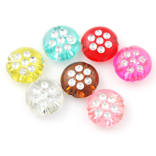 5*10 MM Plastic Beads with diamond,Sold per pkg of 2000 PCS