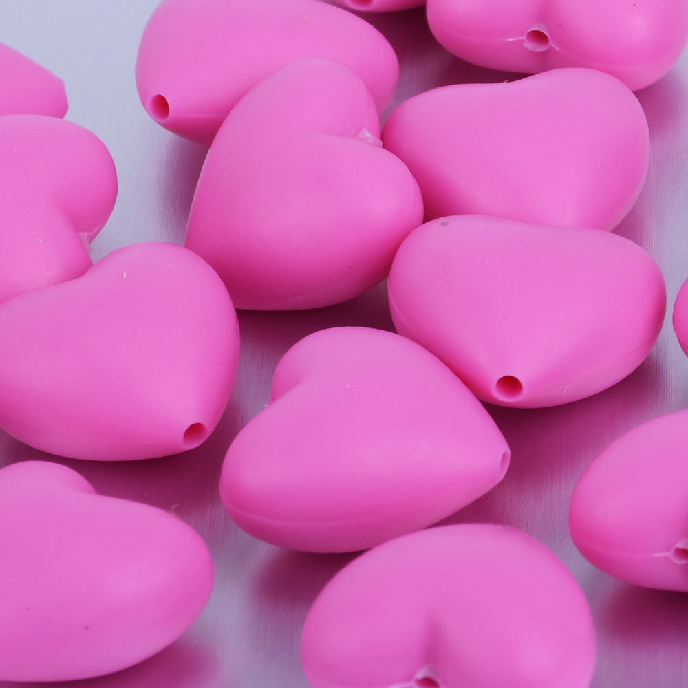 20*19*12MM Heart Silicone Beads 100% Food Grade Silicone Beads BPA Free Sensory Beads diy Necklace bracelet Rose red 20pcs