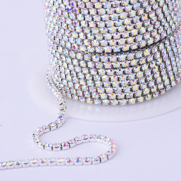 2MM Preciosa Rhinestone Crystal AB Cup Chain Crystal Trim DIY Bridal Rhinestone Chains 10Meters