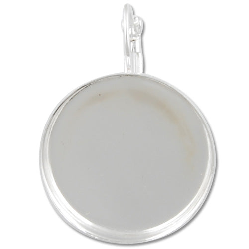 25MM Round Silver French Lever Back Earrings Blank/Base,fit 25MM glass cabochons,buttons