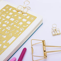 tibetara 40*19*5mm Simple metal Binder Clip Stencil Clip Frame Clip for Traveler's Notebook Rose Gold 10pcs