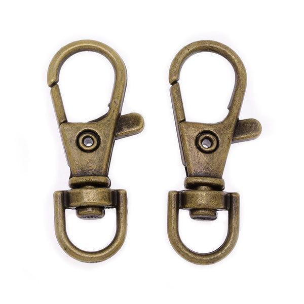 37*12mm Zinc alloy Key Chain with lobster clasp Wallet Chain Clasp Chainmail Clasp Trigger Snap Hook antique bronze 30 pcs 10182808