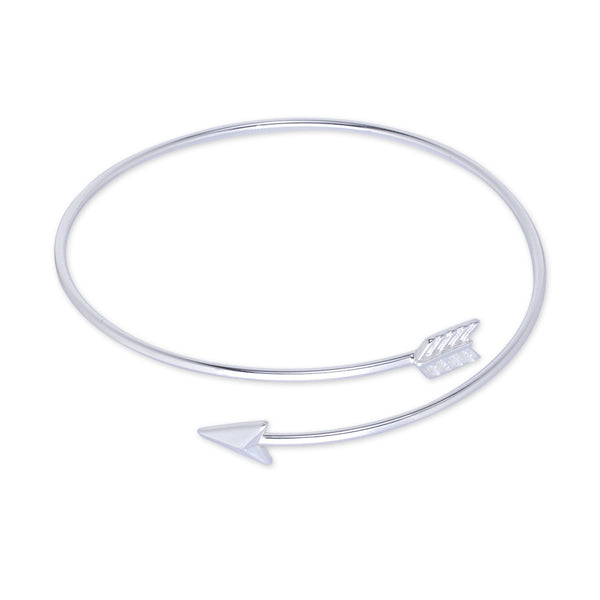 60mm Brass Arrow Cuff Bracelet adjustable Delicate arrow bangle bracelet Arrow Jewelry simple jewelry plated silver 1pcs