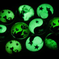 20 Glow in the Dark Cabochons fit 25mm 1