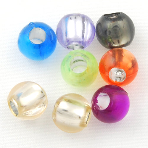 6 MM Silver Lined Hole Plastic Beads,Sold per one package of 6000 PCS
