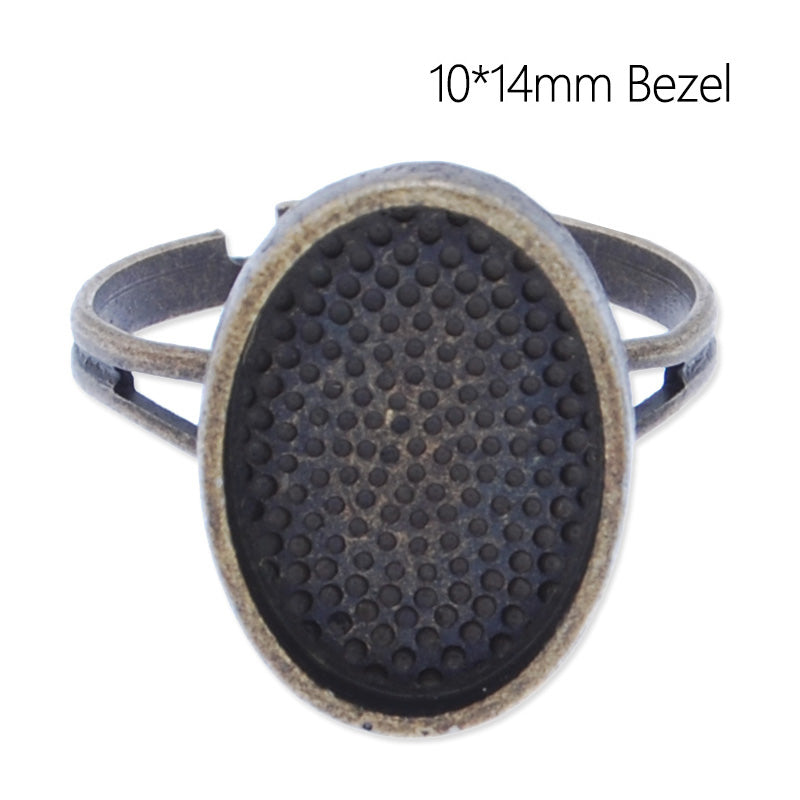 Adjustable ring with 10x14mm oval Bezel,Zinc alloy filled,Antique bronze finished,20pcs/lot