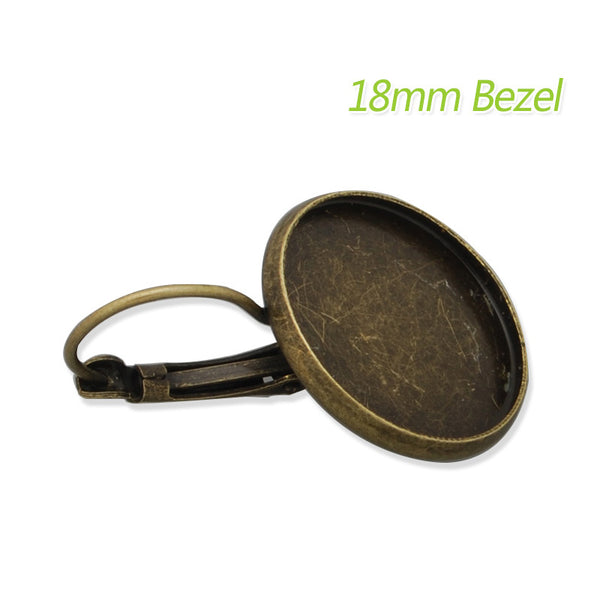 18MM Round Antique Bronze French Lever Back Earrings Blank/Base,fit 18MM glass cabochons,buttons,sold 50pcs per lot