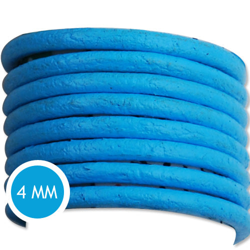 4.0mm Thickness Blue Round Leather Cord,Sold 50M/Roll