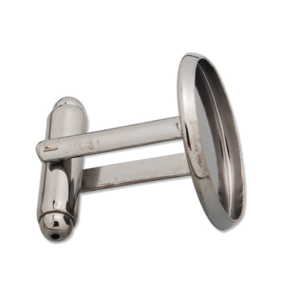 16MM Gun Metal Black Plated Flat Cufflink Blanks with a 16mm Glue Pad,sold 30pcs per lot