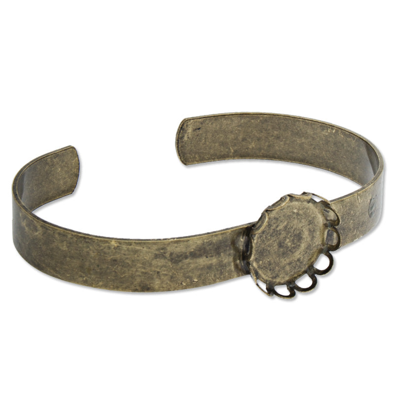 Antique Bronze Plated Adjustable Bracelet Setting With 15MM Round Bezel,Cuff,width is about 8.5mm,Lead Free And Nickel Free,Sold 10PCS Per Lot