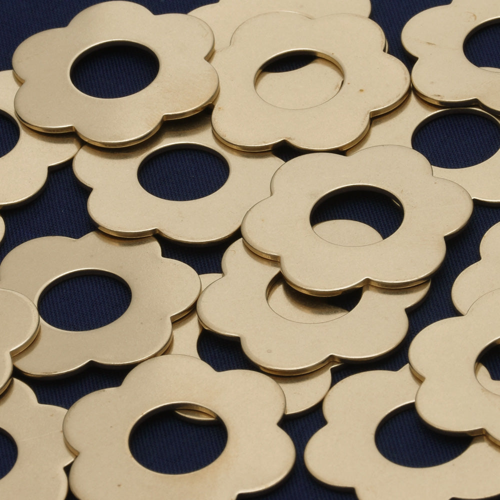 20pcs about 1 "  tibetara® Brass petal Washer Stamping Blanks Fantastic Shine 18 Gauges DIY Stamping Blanks Jewelry