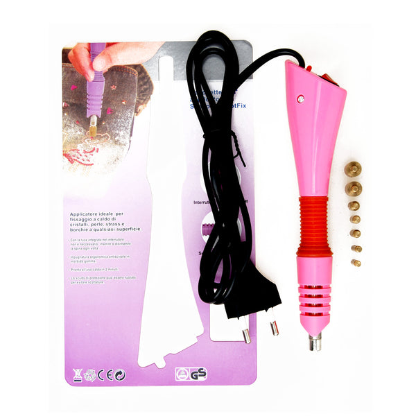 Hot Fix Iron-on Applicator Wand Heat Gun for Rhinestone Crystal Gem Tool 7 Tips 1PCS