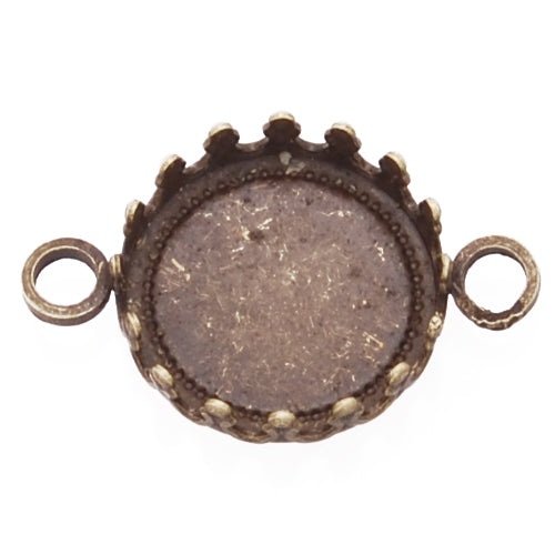 12MM Round Double Hanging Bracelet bezel,Antique Bronze Plated,Lead Free And Nickel Free,fit 12mm round glass cabochon,Sold 50PCS Per Pkg