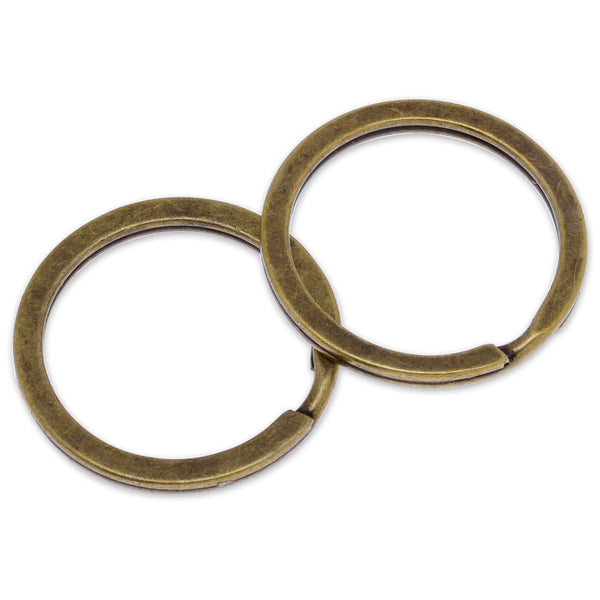 25mm Iron Flat Keychain Ring Clasps Round Keychain Ring Connector Split Ring DIY Key Chain antique bronze 50 pcs 10183108