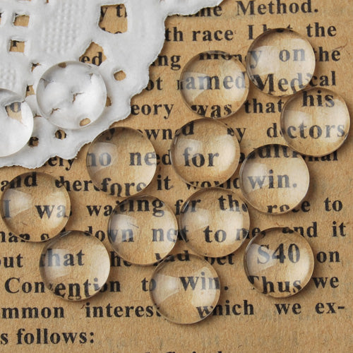 200 8MM Round  Flat Back  clear Crystal glass Cabochon,Top-level