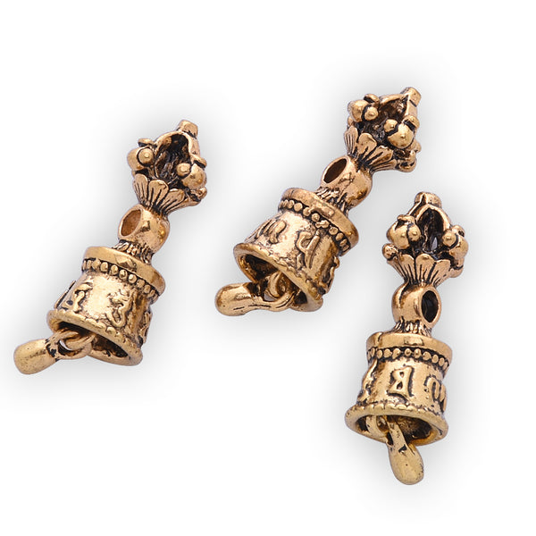 8x20mm Tibetan gold Buddhism Vajra Bell Dorje Charm Spacer Pendant Bell Spacer Beads 20pcs