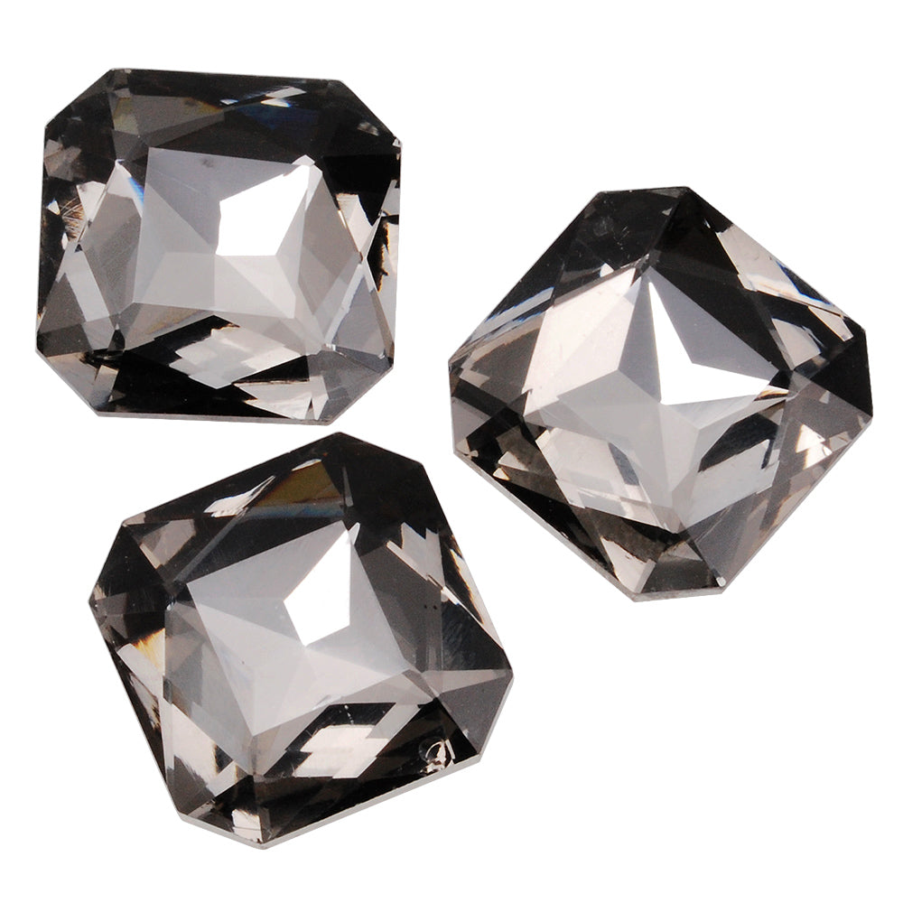 23mm Octagonal bottom tip Crystal Fancy Stone,Cushion Cut Gem,4675,Square Gray Crystal Faceted Stone,10pcs/lot