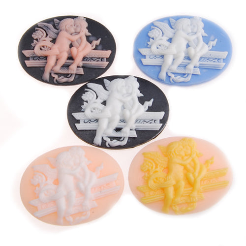 2014 New 30*40MM Oval "Love girl and boy" Resin Flatback Cabochons,Mixed Colors;sold 20pcs per pkg