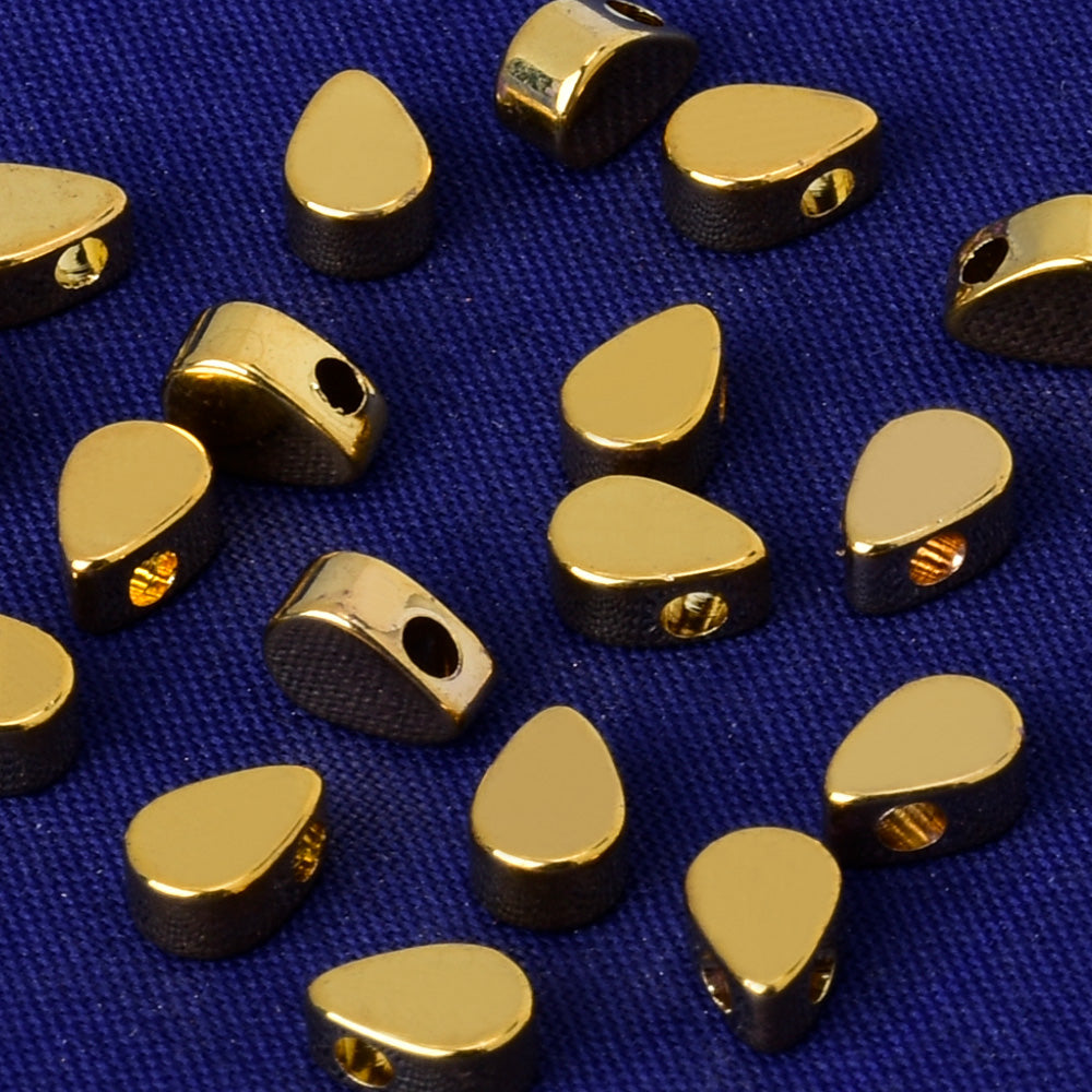 About 6*4mm tibetara® Brass Teardrop beads Spacer Beads blanks with 1 hole Craft Supplies thickness 2mm plated gold 20pcs